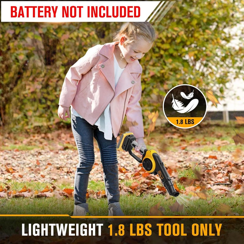 HEINPRO Cordless Leaf Blower Compatible with DEWALT 20V Max Battery (Tool Only) 200MPH Small Electric Leaf Blowers w/ 3 Speeds Mode, Lightweight Mill Leaf Blowers Battery Powered for Patio - Image 5